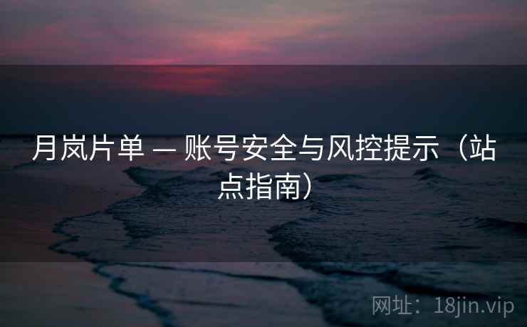 月岚片单 — 账号安全与风控提示（站点指南）